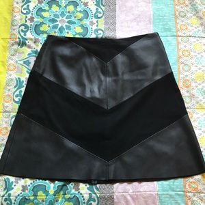 Zara Basics Faux Leather and Suede Mini Skirt
